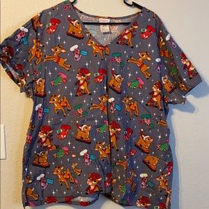 Rudolph Scrub Top